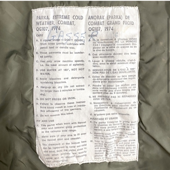 Vintage Peerless Garments LTD. Army Green Extreme Cold Weather Combat Parka S - Picture 4 of 15